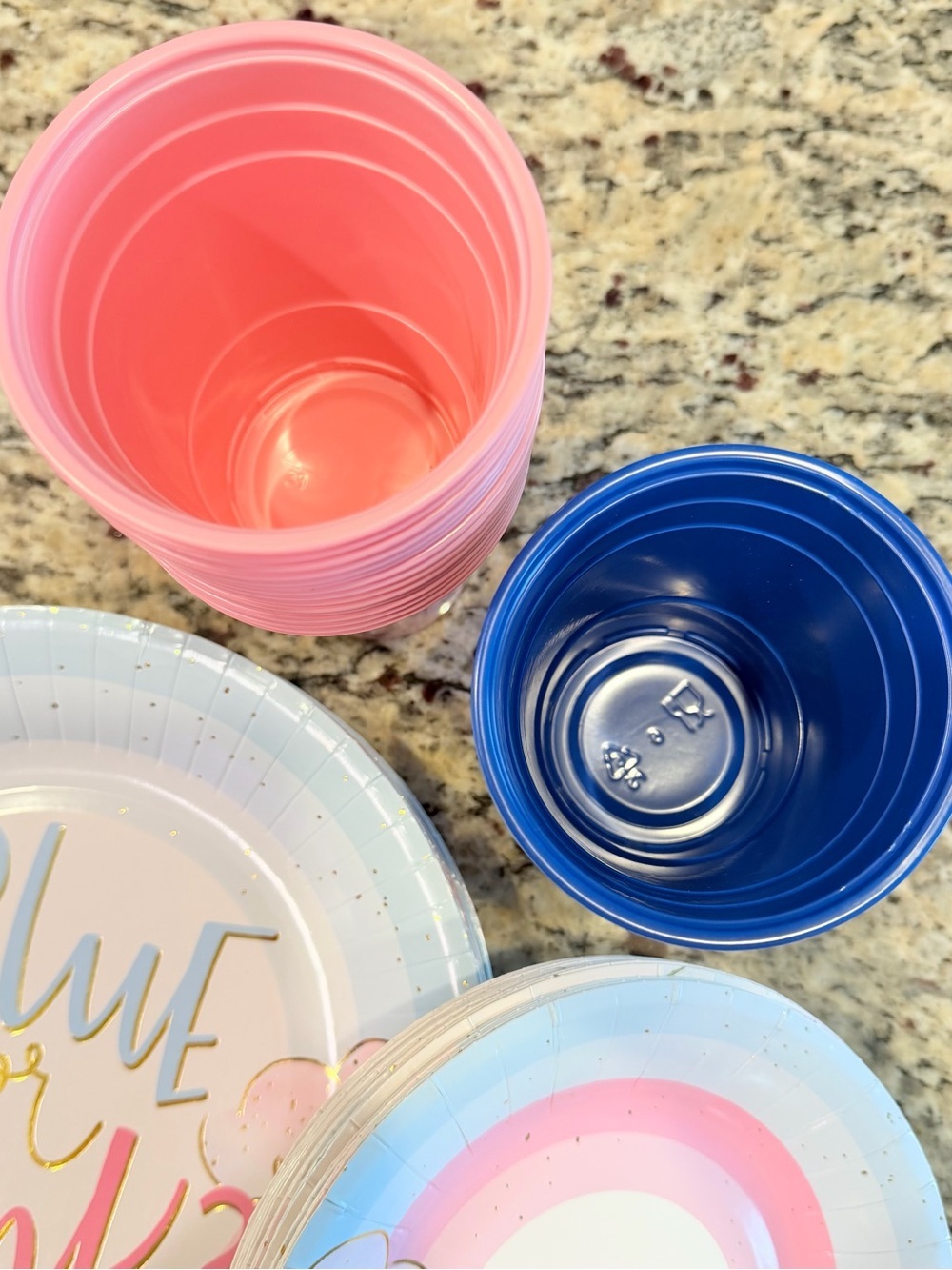 Gender Reveal Party Supplies Bundle Plates & Cups Blue or Pink - Picture 4 of 6